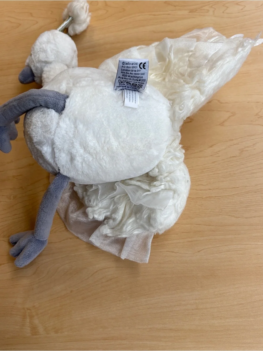 Jellycat Lola Wingaling white peacock Soft Decorative Pet Plush
